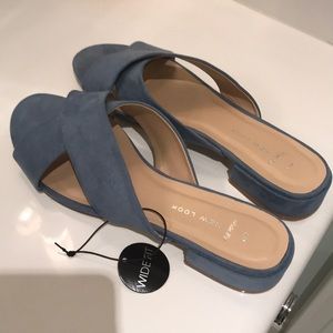 Never worn suede mules